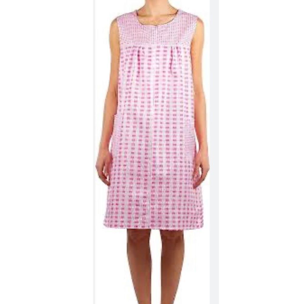 Lati size Xl zip front shift duster seer sucker dress